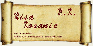 Miša Kosanić vizit kartica